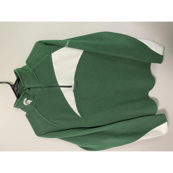 Columbia Women's Green and White Spartans Fleece Pullover Jacket M - Picture 1 of 4